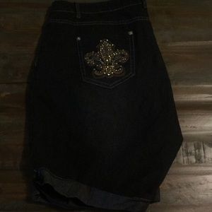 Denim shorts with design back pocket detail